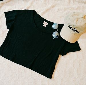 Black Patterned Crop Top